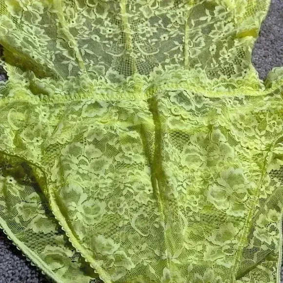 Savage X Fenty Lime/yellow lace teddy bodysuit plus size 3X - Picture 5 of 6